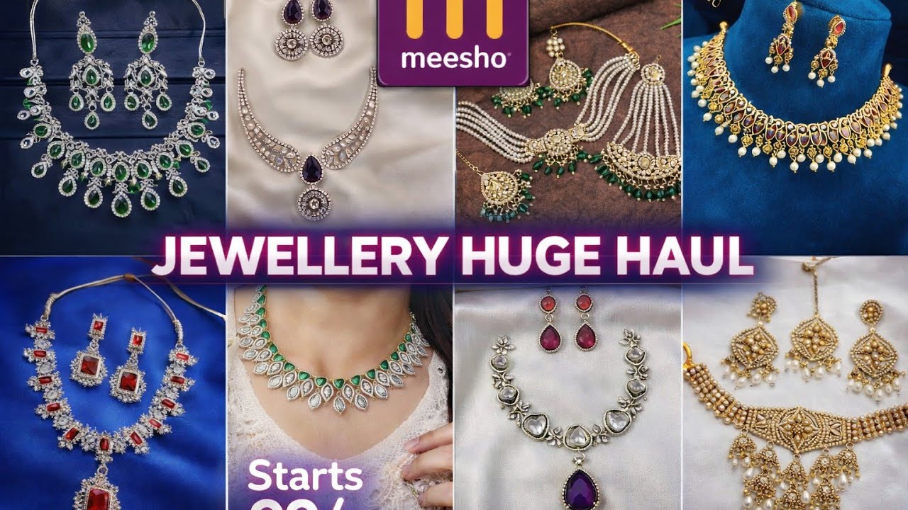 Meesho jwellery haul starts only 99/-🤯 | Meesho necklace  review | 💕Meesho American diamond necklace