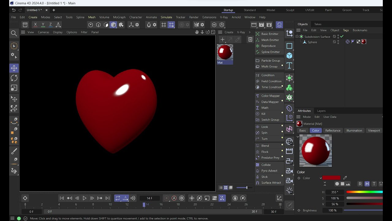 Animated 3D Heart with Beating Effect | Cinema 4D 2024 Tutorial