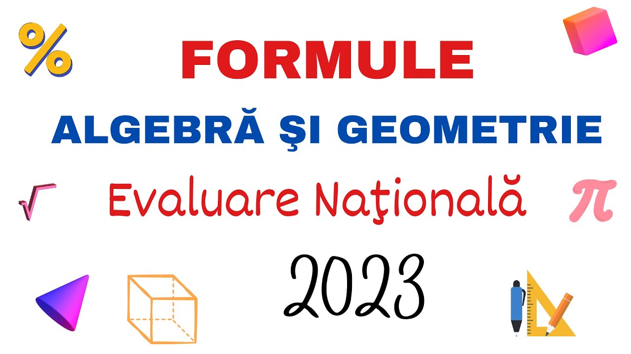 Formule Evaluare Nationala Matematica 2023