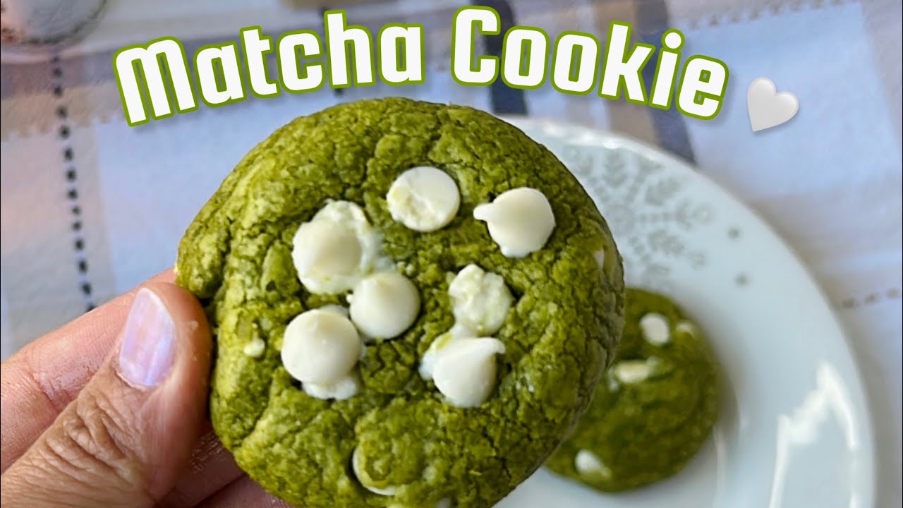 Matcha White Chocolate Cookies | Soft Inside & Crisp Edges