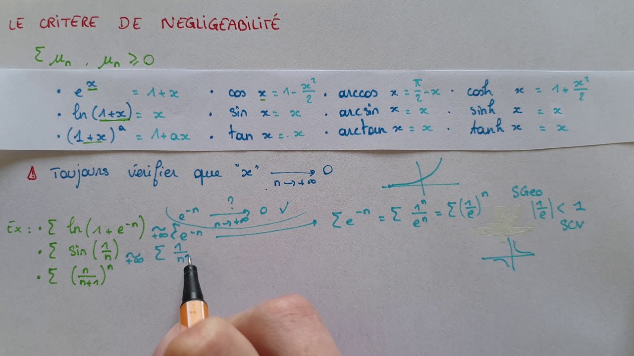 Le Critère de NÉGLIGEABILITÉ (DL) - Méthode & exemples - Séries - Maths Bac+1 / Bac+2