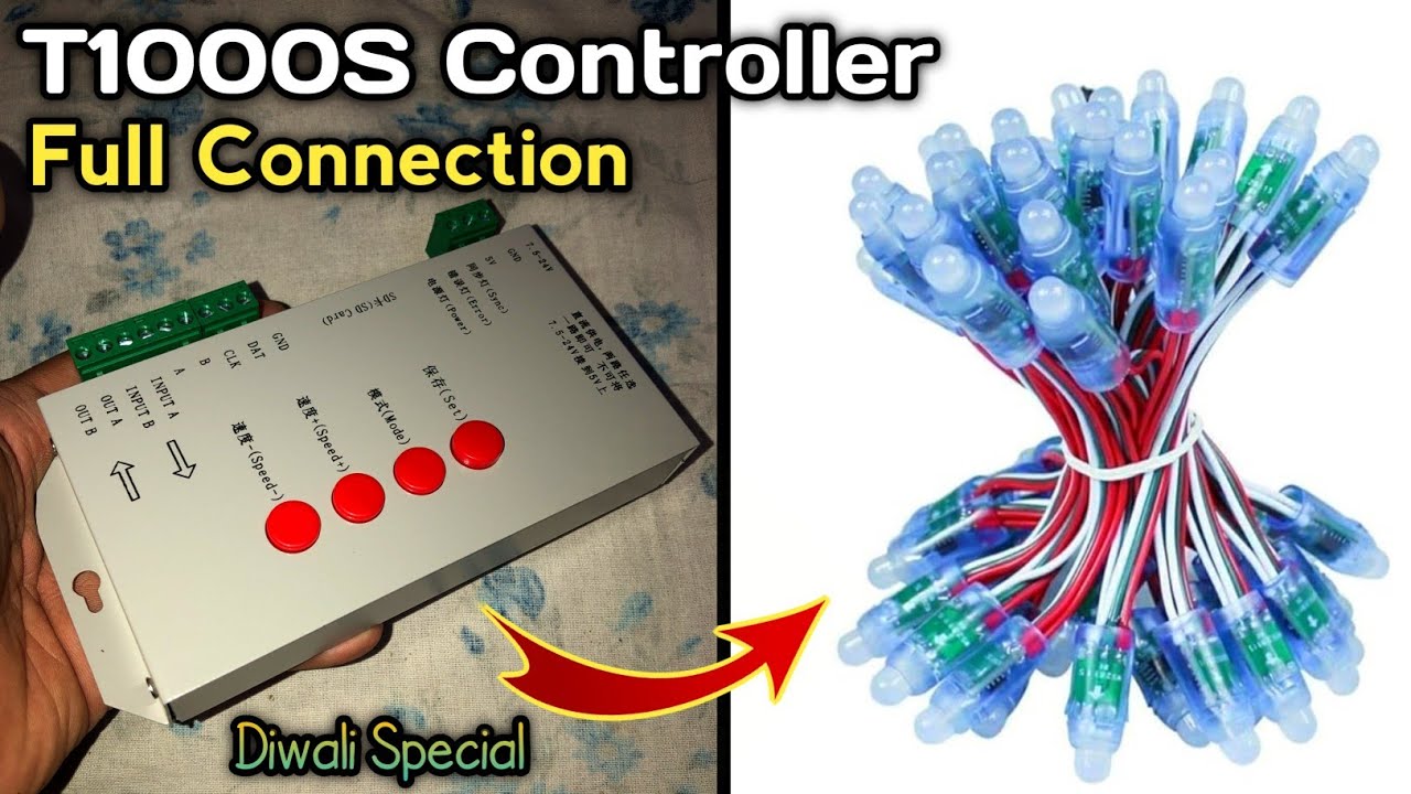 T1000S Controller Full Connection For Pixel LED Jhalar // Diwali Special 2025