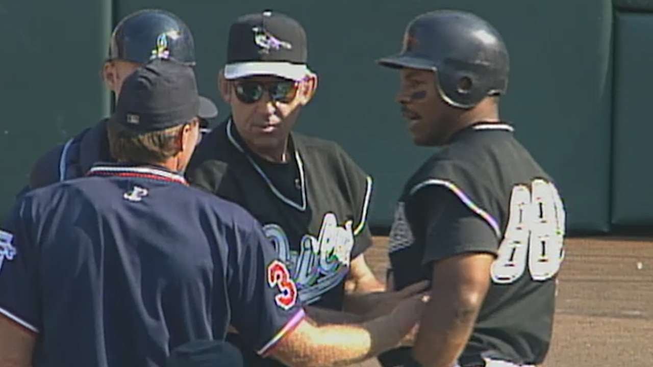 ANA@BAL: Belle disputes that he gets hit by a pitch