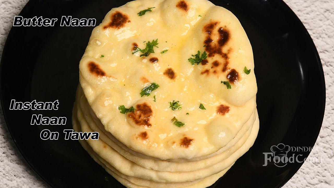 Instant Naan Recipe/ Soft Butter Naan On Tawa/ Naan Recipe Without Yeast, Egg