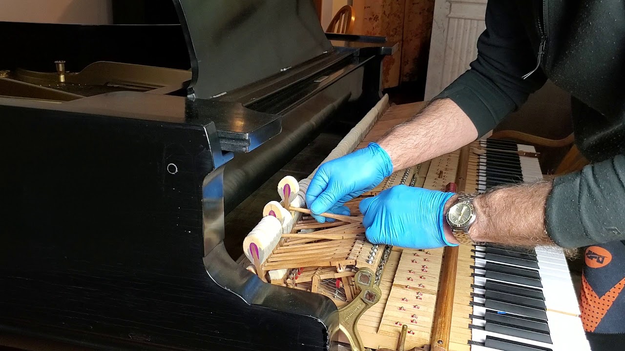 #367 Restoring An Old Steinway Piano- Putting B Hammers Into Piano