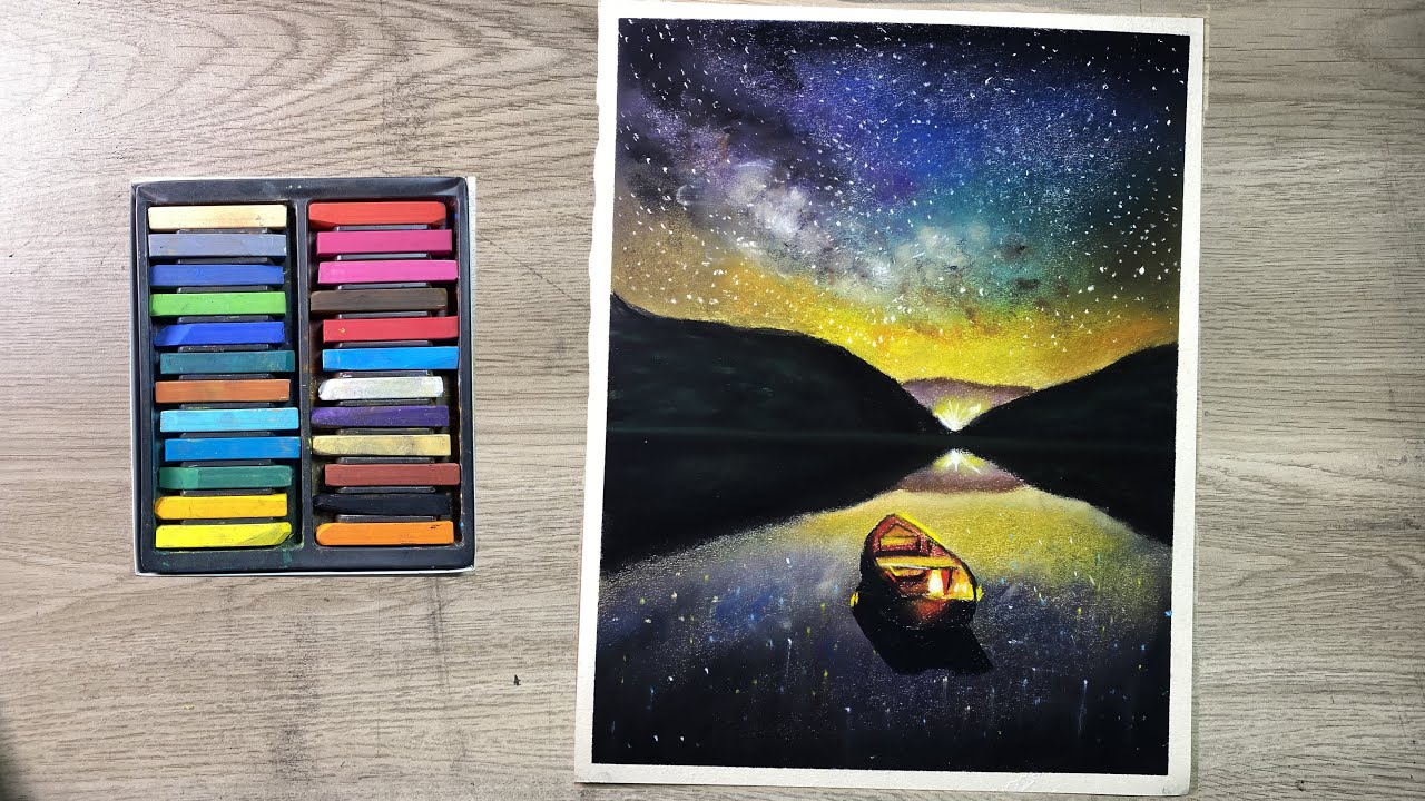 Drawing a night sky with soft pastels | Easy Soft pastel tutorial