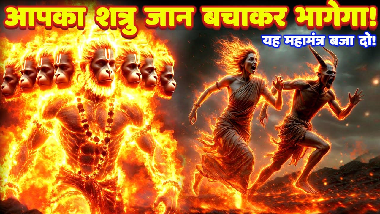 11 मुख महा उग्र हनुमान शत्रु-शमन मंत्र: भूत प्रेत टोना टोटका नाशक | Shatru Nashak Hanuman Mantra