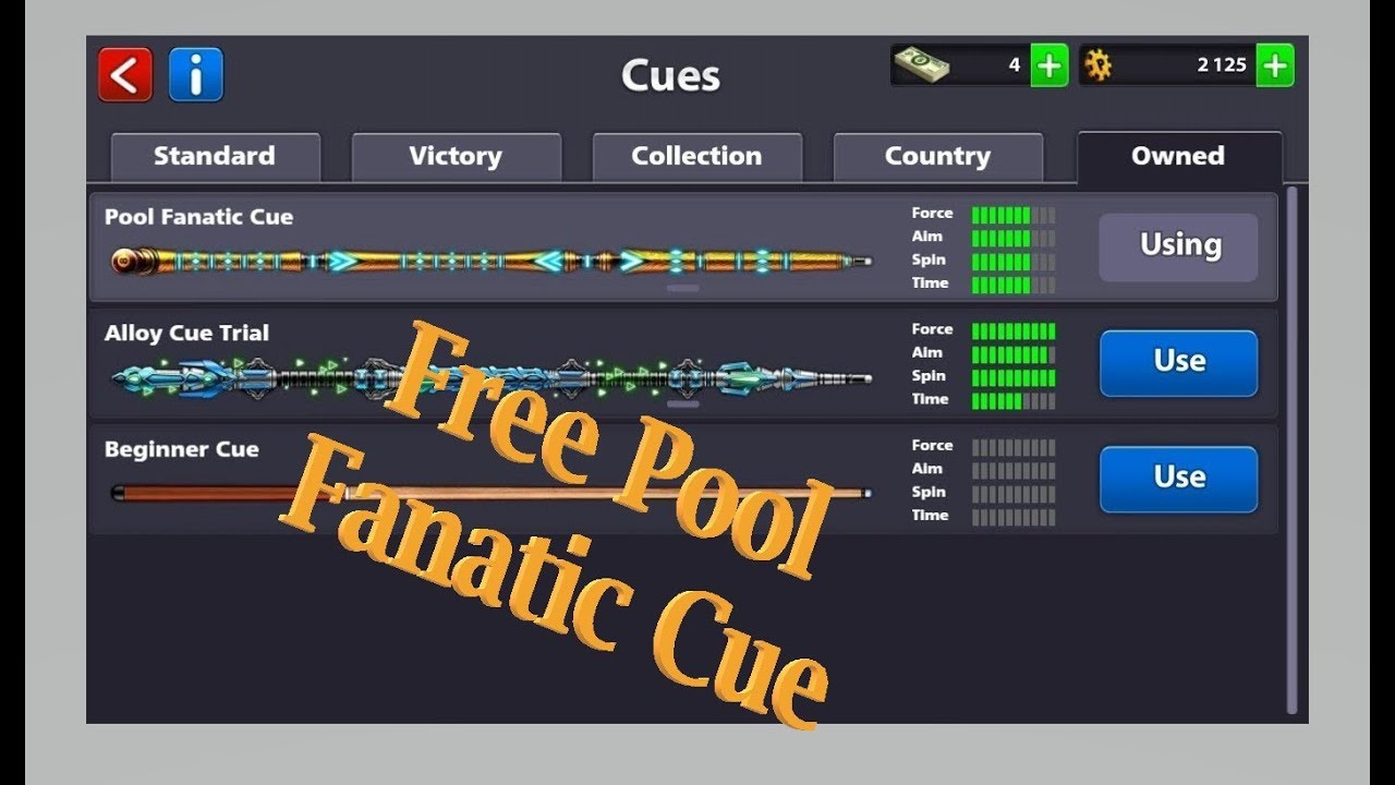 Lucky Winners of Pool Fanatic Cue Accounts 8 ball pool