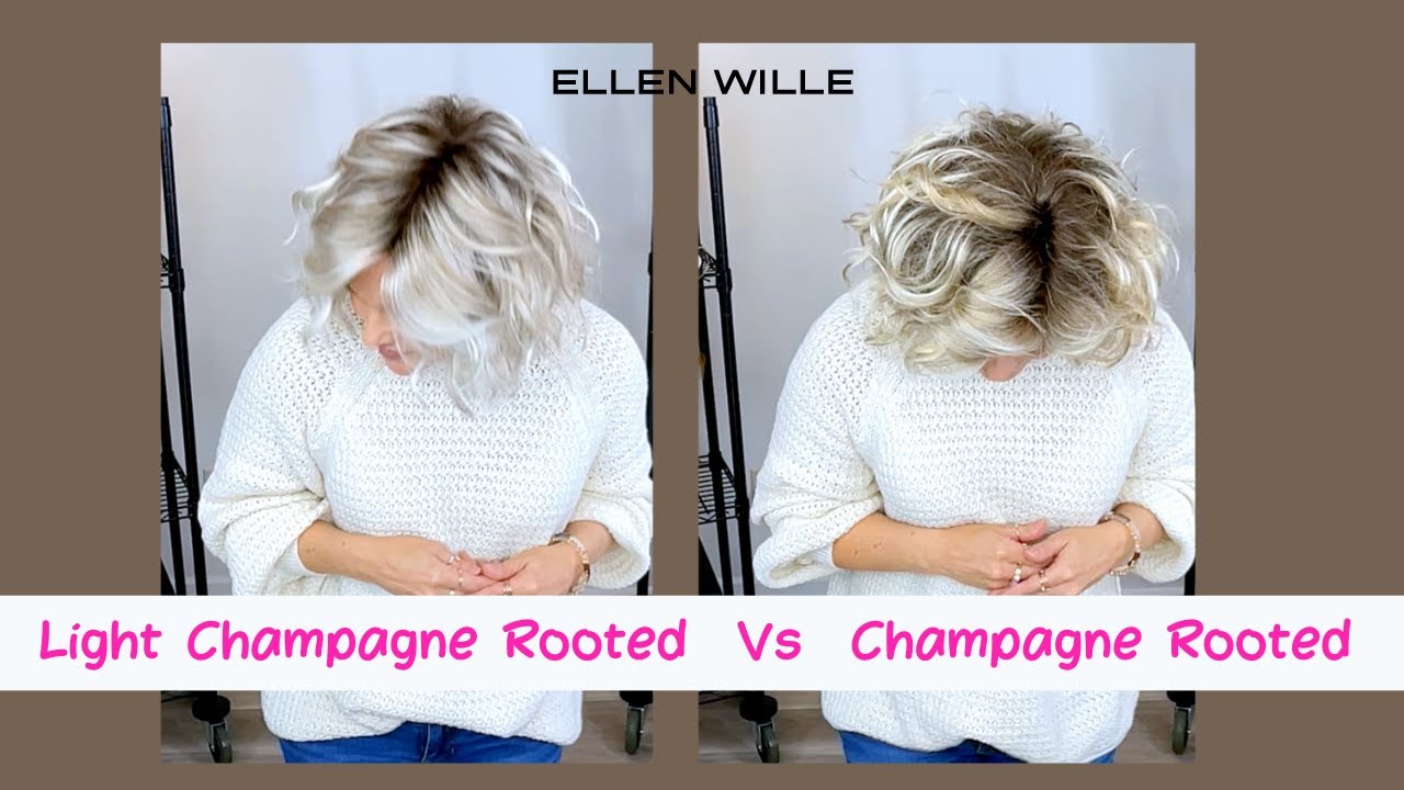 💗A COLOR CLOSE UP!💗Ellen Wille CHAMPAGNE ROOTED & LIGHT CHAMPAGNE ROOTED!💗 The DIFFERENCE!💗 #wigs