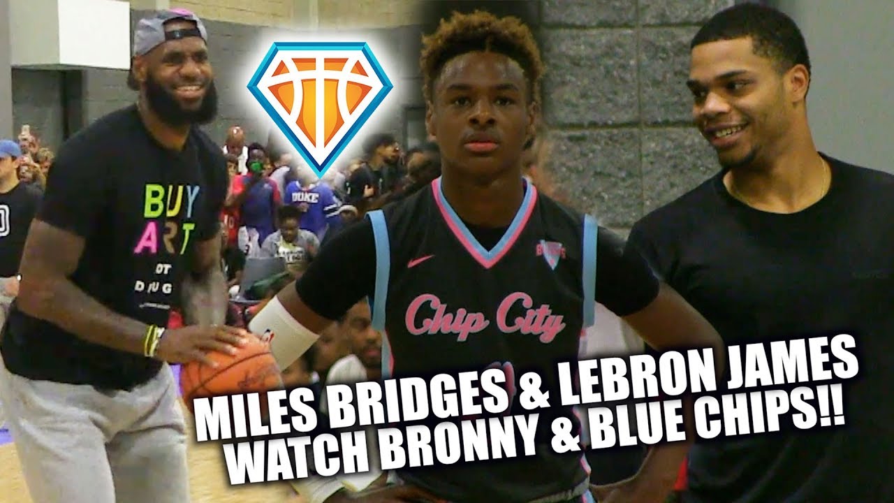 LeBron James & Miles Bridges Watch Bronny & the Blue Chips PUT IN WORK!! | USBA Nationals