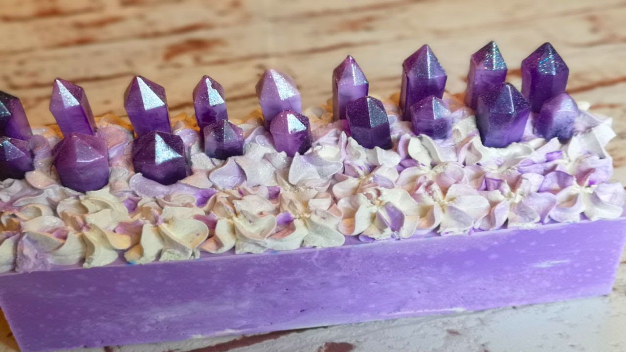 Amethyst Crystal | Cold Process Soap Making | Artisan Soap Design | Let's get Soapy