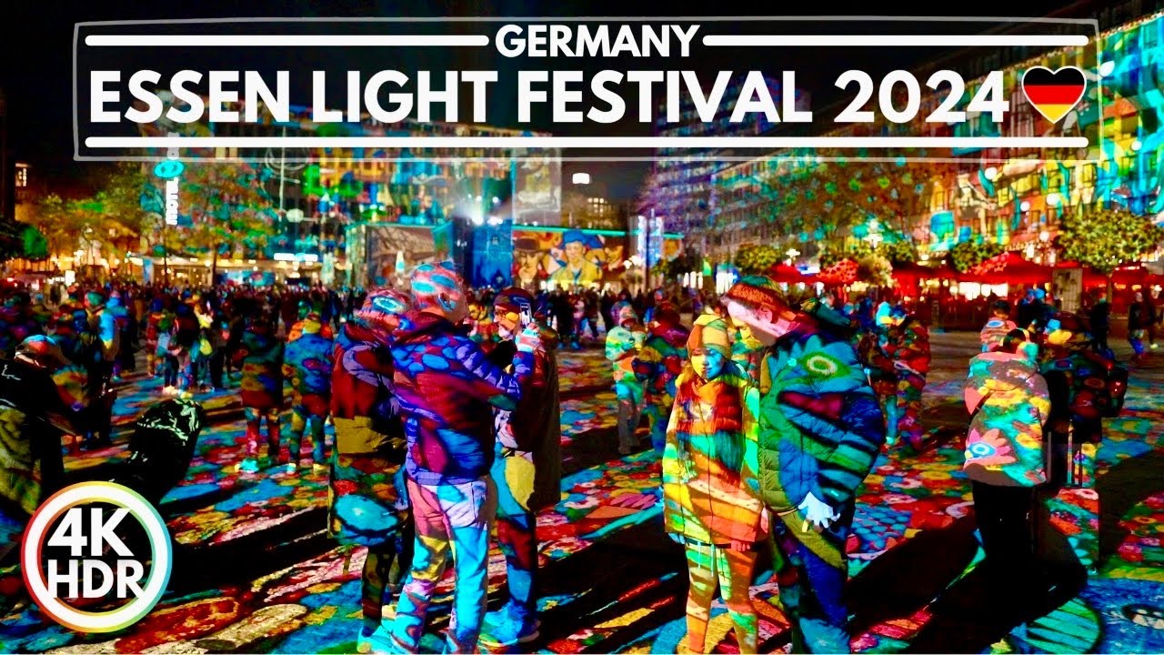 Essen Light Festival / Lichterfest 2024, Most Visited Light Art Festival in Germany - 4K HDR