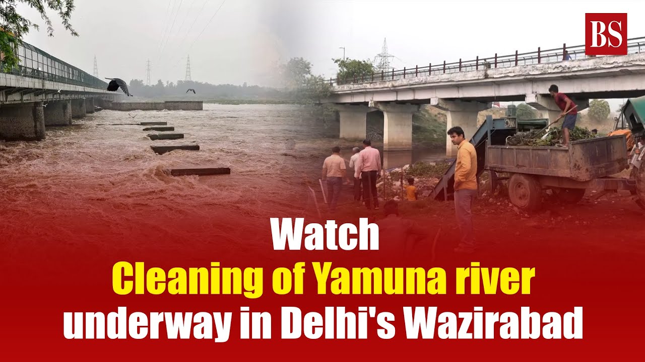 Watch: Cleaning of Yamuna river underway in Delhi's Wazirabad | Delhi CM Rekha Gupta