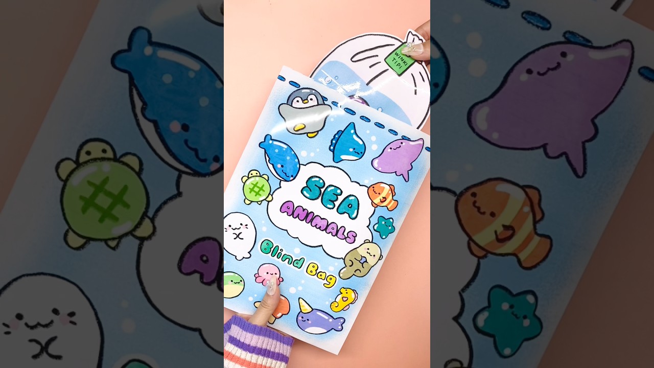Kawaii Sea Animals Blind Bag ASMR Raising Pet DIY Cute Craft Paper Squishy 귀여운 바다 동물 키우기 블라인드백 종이놀이
