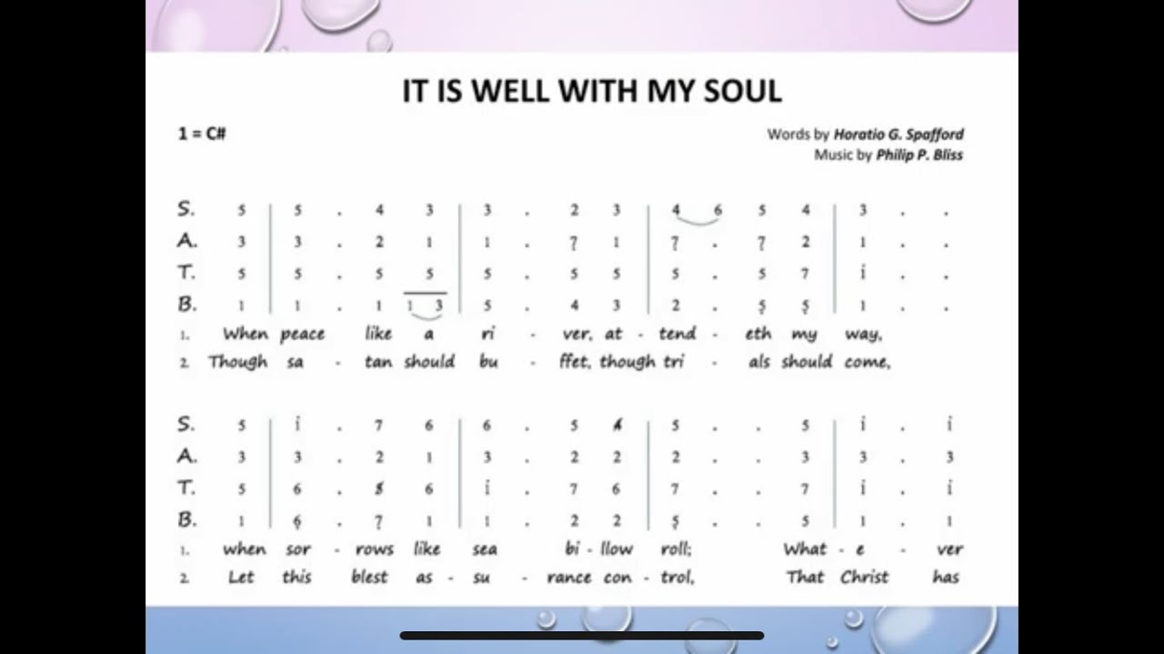 It is Well with My Soul - by Horatio G. Spafford & Philip P. Bliss - notasi Sopran