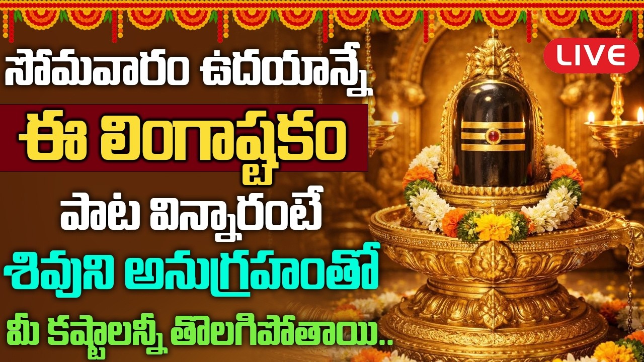 LIVE: సోమవారం ఉదయాన్నే ఈ లింగాష్టకం వింటే మీకున్న దరిద్రాలన్నీ పోయి కుబేరులవుతారు || Lingastakam