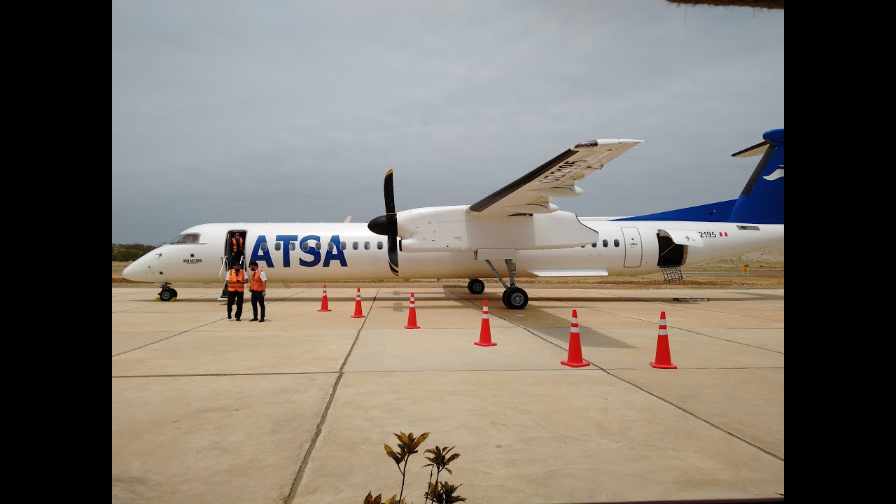 ATSA Airlines | Dash 8 Q400 | Landing at Punta Sal Walter Braedt Segu Airport