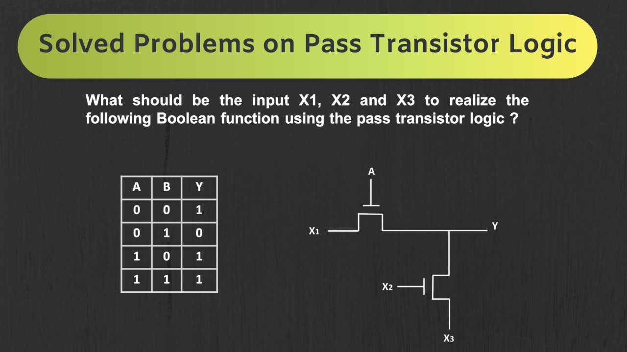 Pass Transistor Logic Solved Problems |  Quiz # 440 and 441