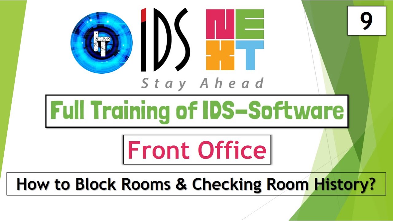 IDS Training | Front Office | How to do Room Blocking | Unblocking | Checking Room History | IDS 7.0