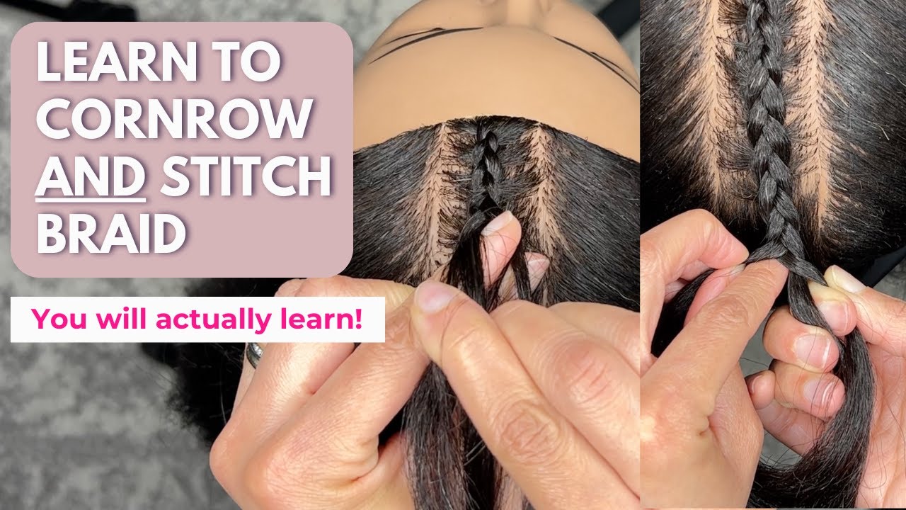 How to Cornrow AND How to do Stitch Braids for beginners