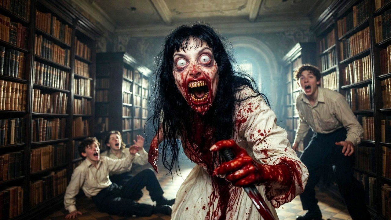 【Full Movie 4K】校園驚魂！圖書館驚現索命女鬼！探險小隊好奇闖入，當場上演生死逃亡！#movie #恐怖 #horror