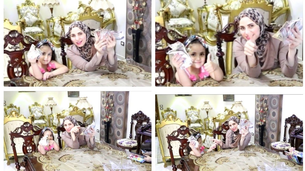 تحدي العيديه🤑 باكواب الحظ الغامضه 👀بيني انا👩 وغزل👧 مين فينا احسن حظ