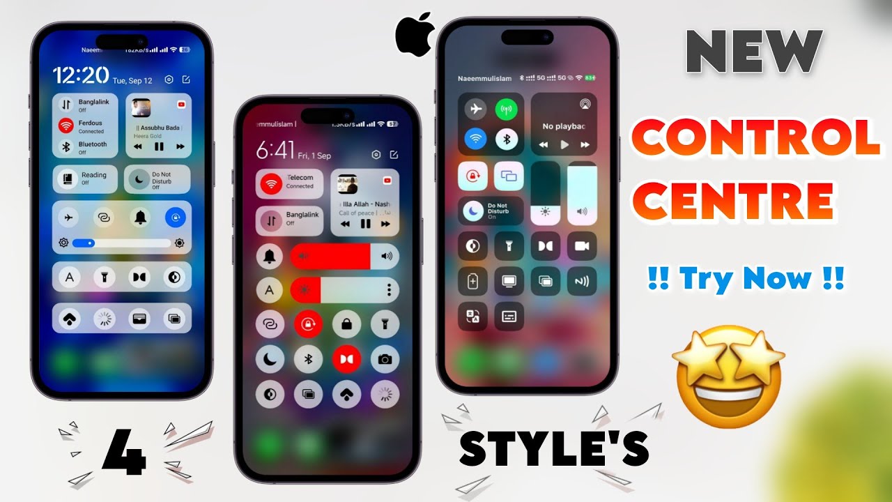 New 4 Styles CONTROL CENTRE Install Now - iPhone Control Centre In Miui 14 ❤️ | You Should Try it ✅