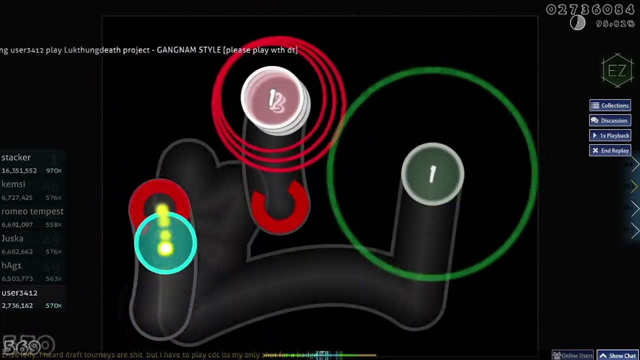 doubletapping my way to a #44 score score with an easy mod FC