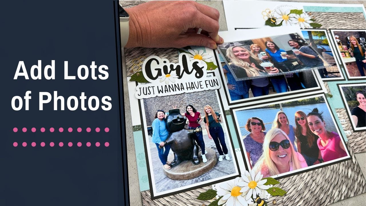 12 Photos on a Scrapbook Layout Using March 2025 Paper Pumpkin Kit