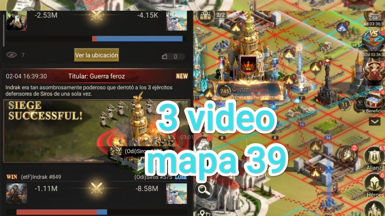 Video 3 lucha por una capital/ Mapa 39/ UAO NOS(FET) vs ODI(O2P)/ Rise of castles/. 
