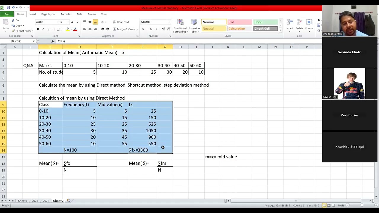 mean solution measure of central tendency
