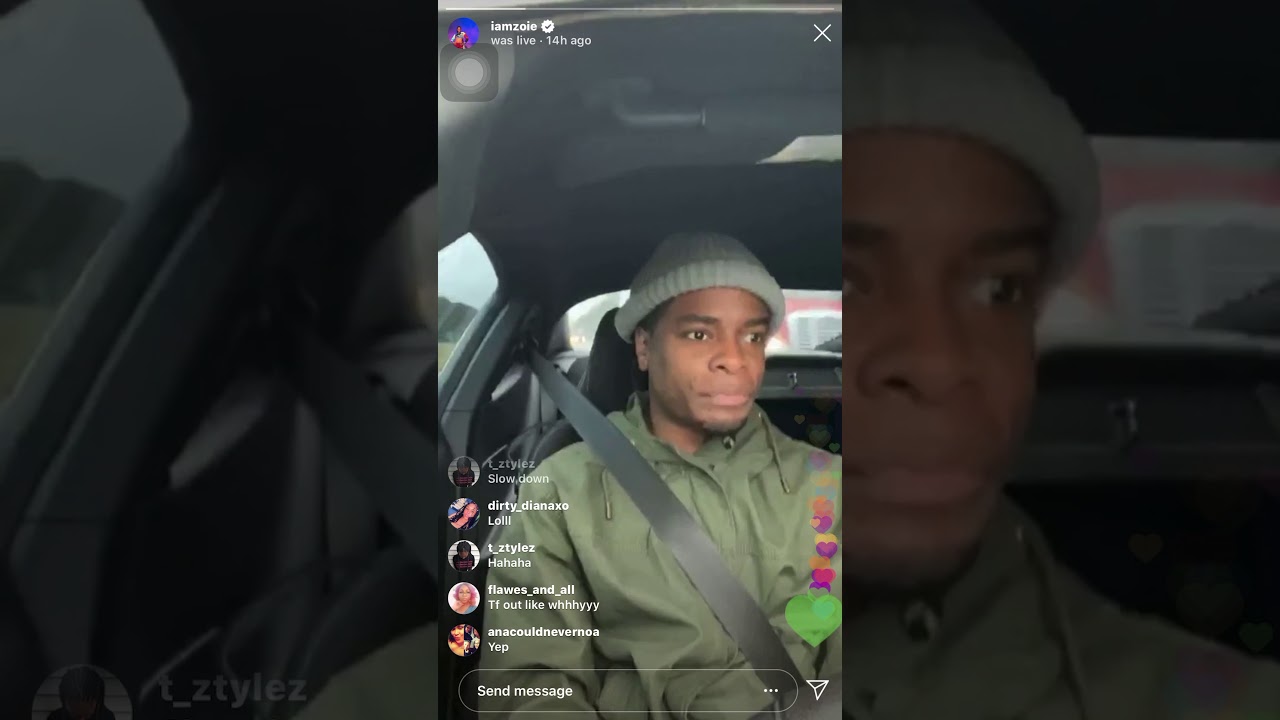 IAMZOIE STORY TIME ON INSTAGRAM LIVE