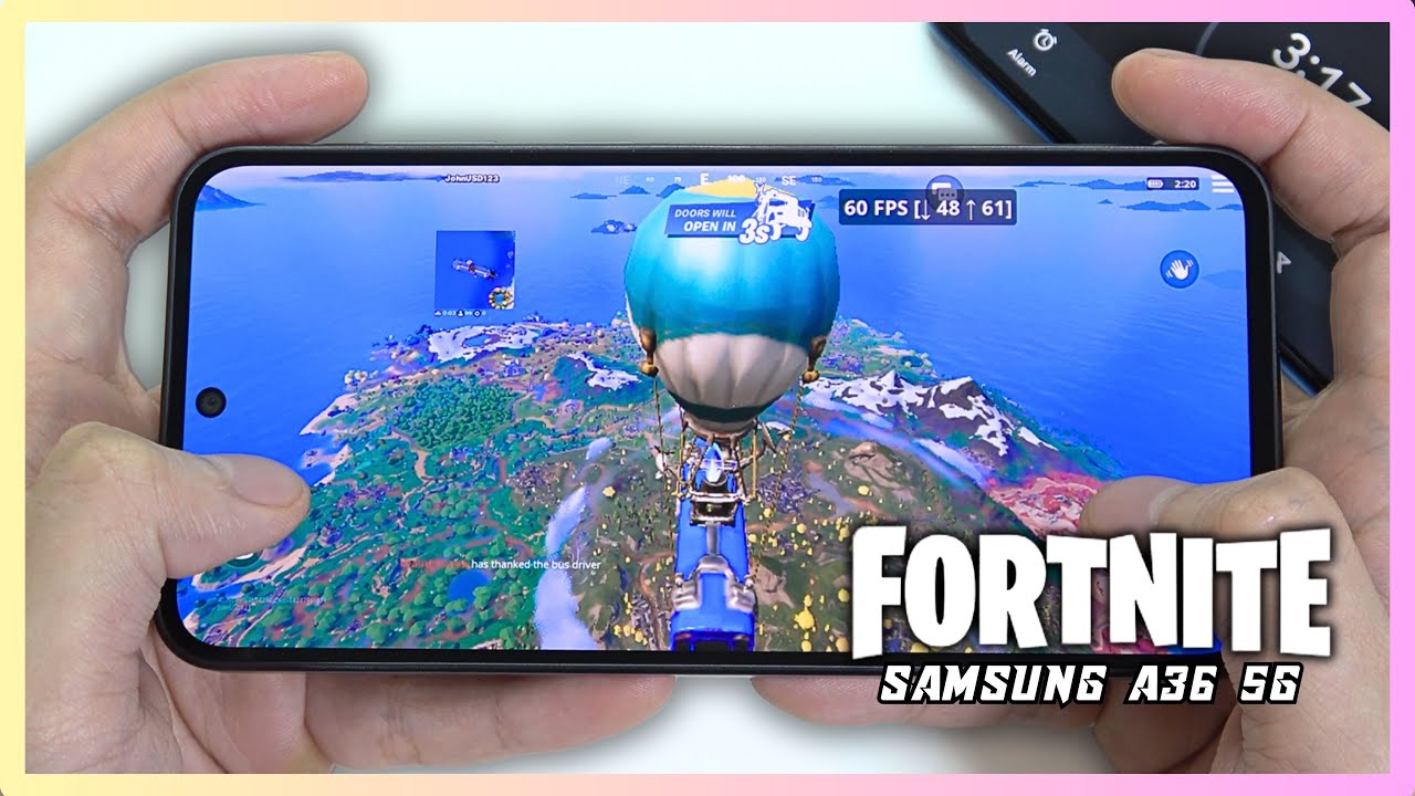 Samsung Galaxy A36 Fortnite Mobile Gaming test | Snapdragon 6 Gen 3, 120Hz Display