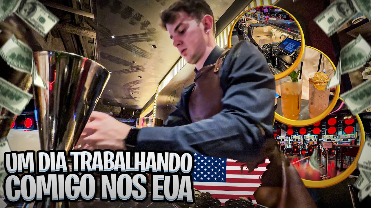 UM DIA TRABALHADO COMIGO COMO BARTENDER NOS ESTADOS UNIDOS 🇺🇸 aqui não temos horário de almoço