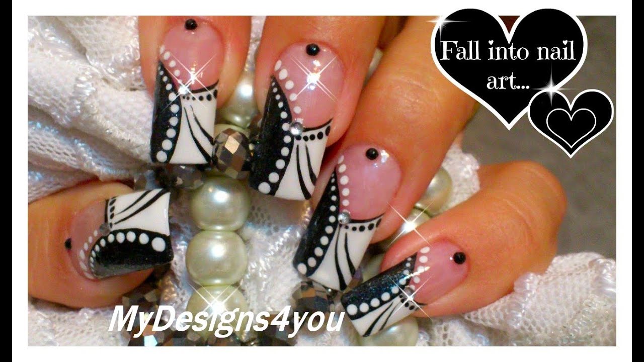 Black and White Nail Art | Monochrome French Tip Nails ♥