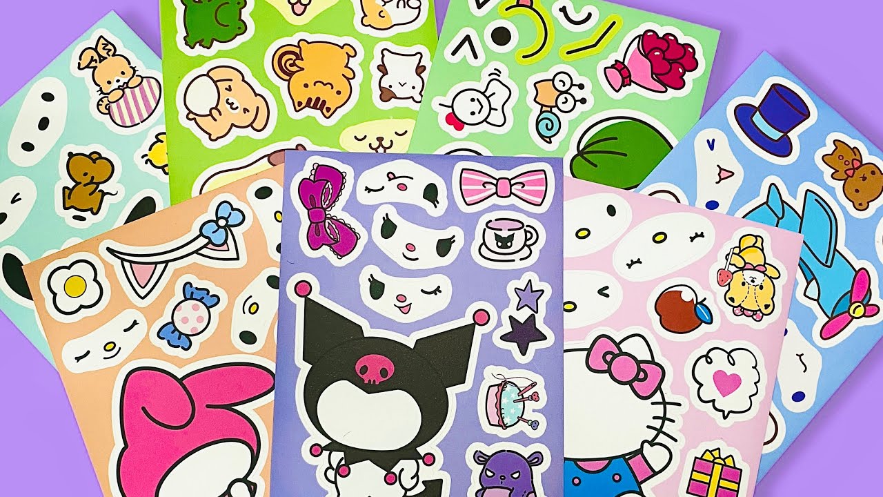 ASMR Sticker Journal with Kuromi, Melody, Cinnamoroll & Friends 🌸 | Cute Kawaii Aesthetic!