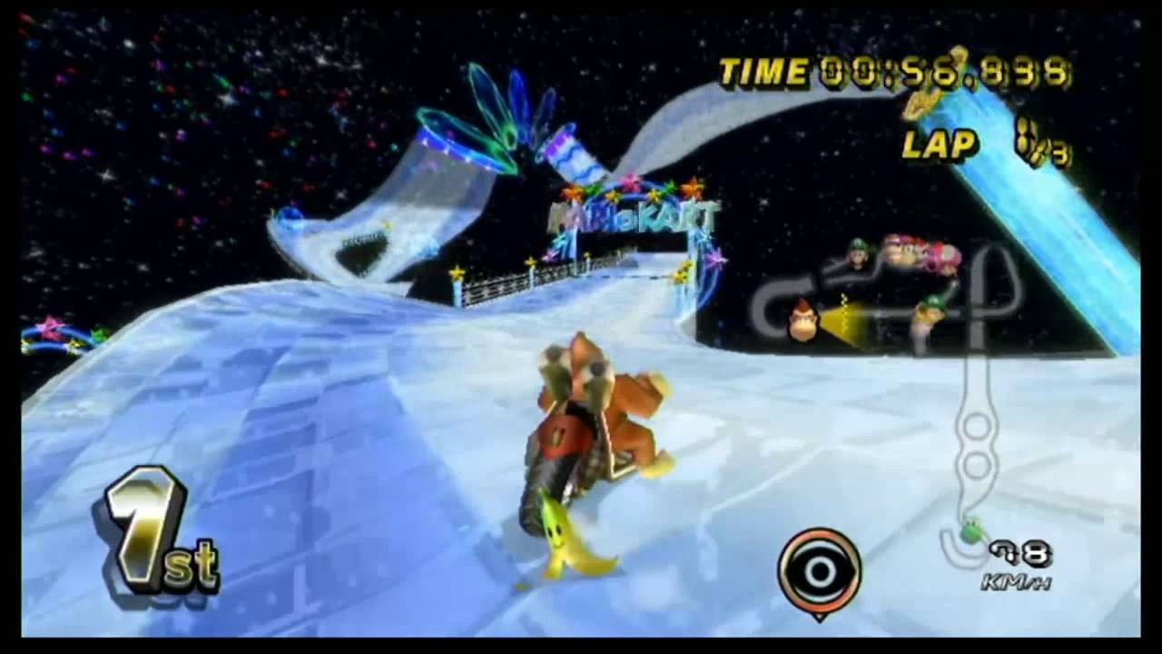 [MKWii] Icy Road (Rainbow Road) (Texture Hack)