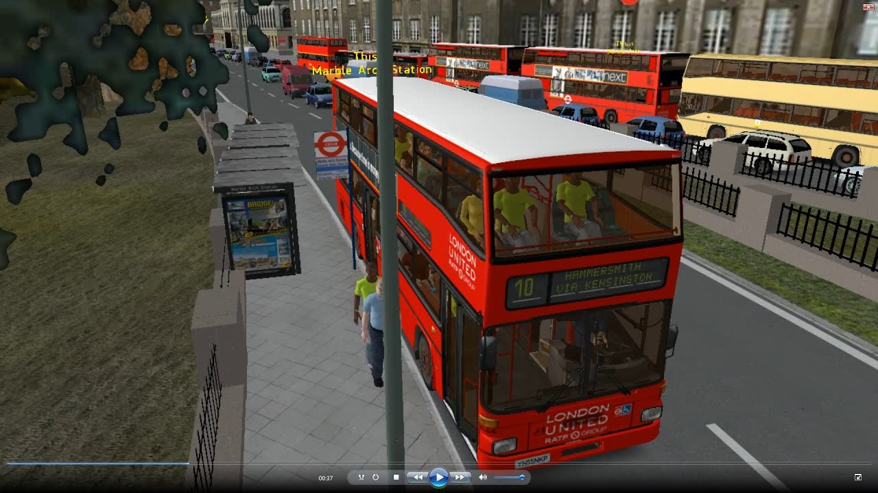 Omsi 2 tour (568) LHD London bus 10 Euston Station - Hammersmith @ Man SD202 倫敦