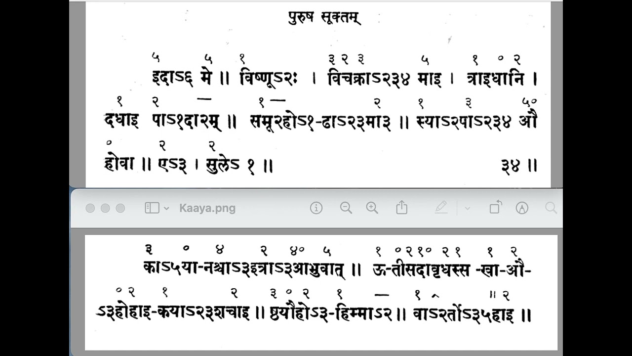 Purusha Suktham first Saamam. Vama devyam Saamam - Kaaya. Sri Seshadri swami.