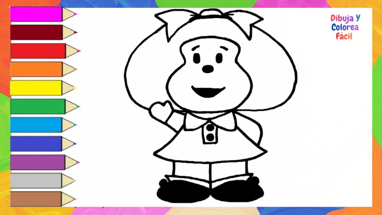 👧Cómo Dibujar A Mafalda Paso A Paso|Dibujos Para Niños