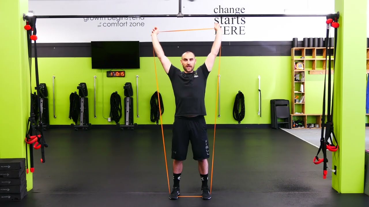 Personal Training Boise I Band Shoulder Press Demonstration I Kvell Fitness and Nutrition