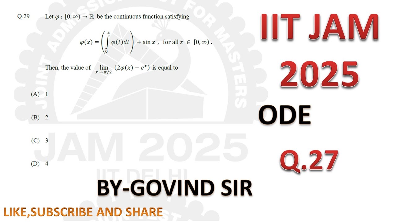 iit jam mathematics lectures | Q29 | solution of iit jam 2025 maths paper | jam maths by Govind sir
