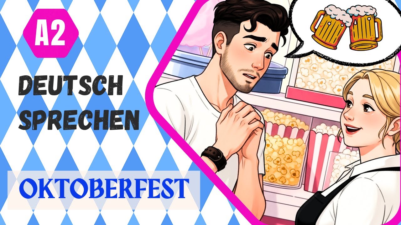 😲 Oktoberfest: wo ist bloß das Bier?! Lustiger Deutsch A2-Dialog mit Vokabeln & Traditionen 🎡🇩🇪