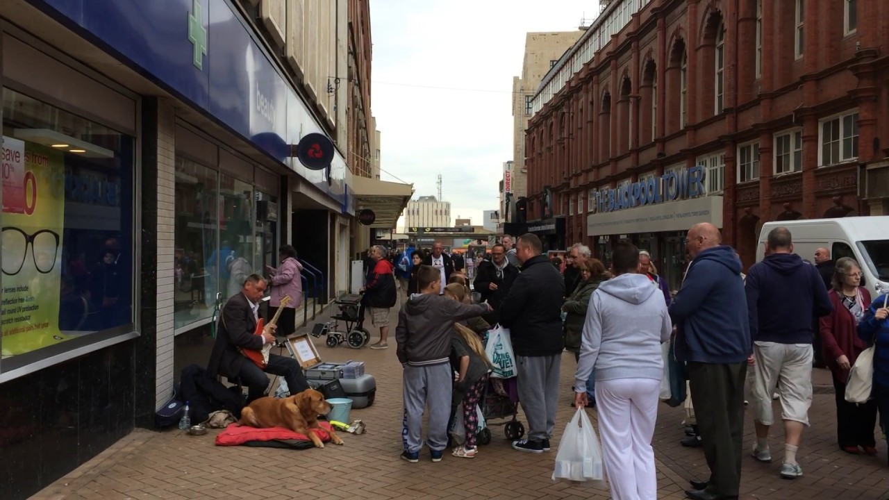 Andy Blind Guitarist Busking in Blackpool