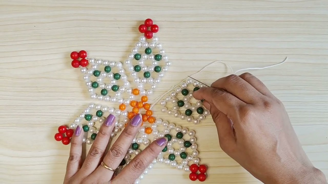 Awesome pearl rangoli| Diy diwali decoration| handmade pearl rangoli for decoration