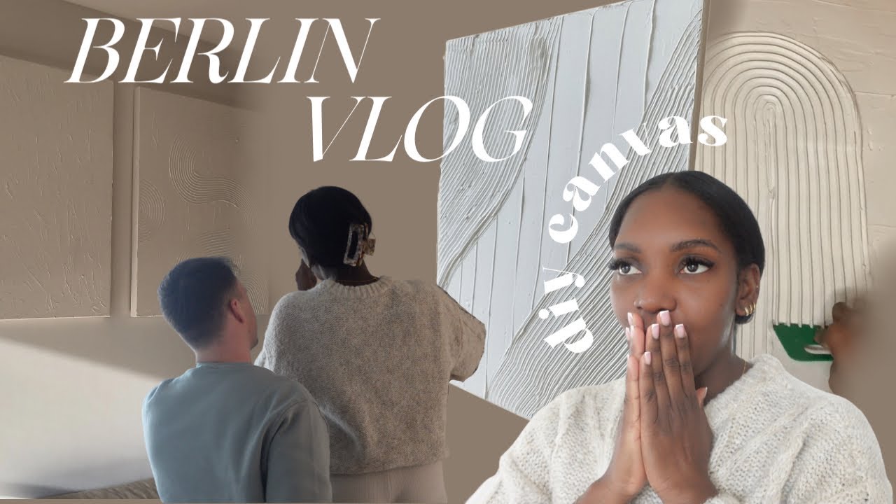 GERMANY VLOG | *affordable* diy textured canvas & putting up holiday decorations