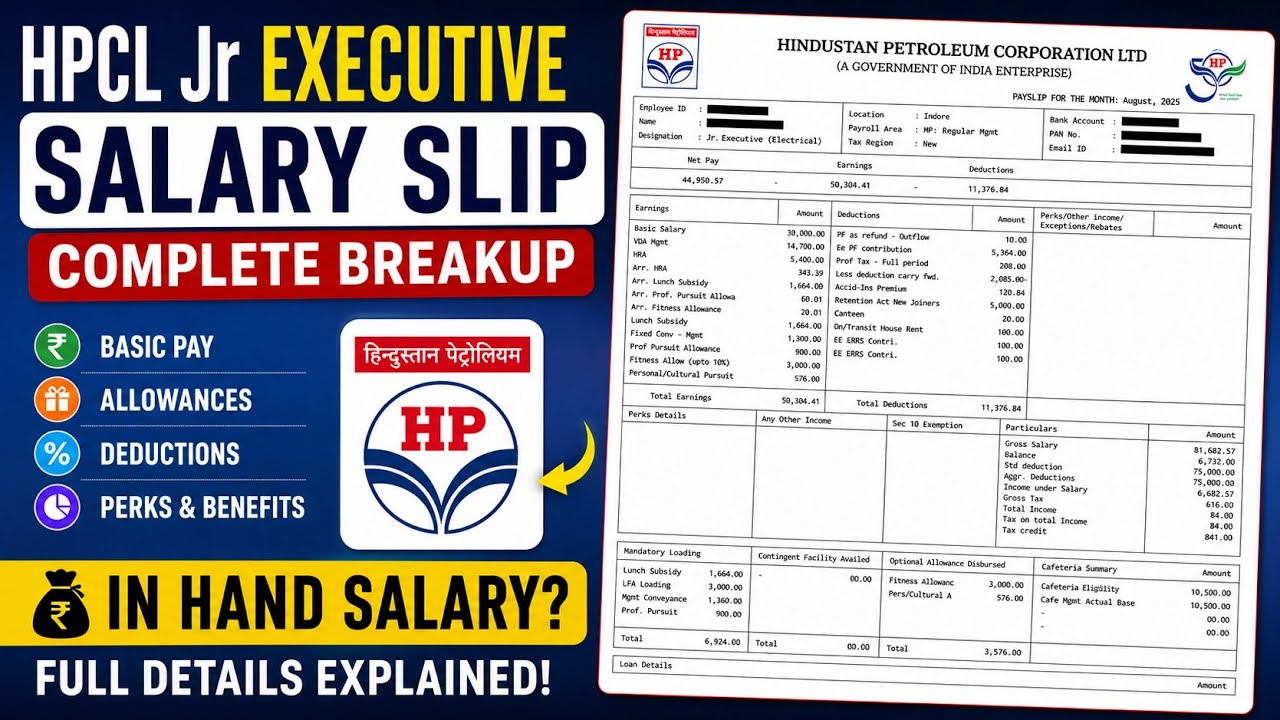 HPCL Salary Slip Breakdown #salaryslip #hpclrecruitment2026