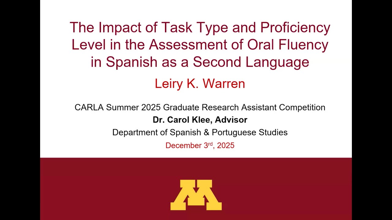 Impact of Task Type & Proficiency Level in the Assessment of Oral Fluency in Spanish as an L2