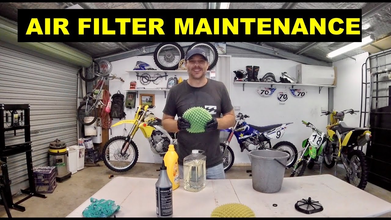Dirt bike air filter maintenance