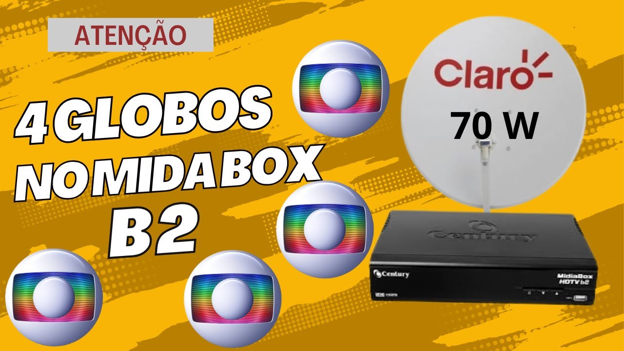 COMO FAZER O RECEPTOR MIDIA BOX B2 PEGAR NO 70 W DA CLARO TV E PEGAR 4 GLOBOS, VEJA E MUITO FÁCIL!!
